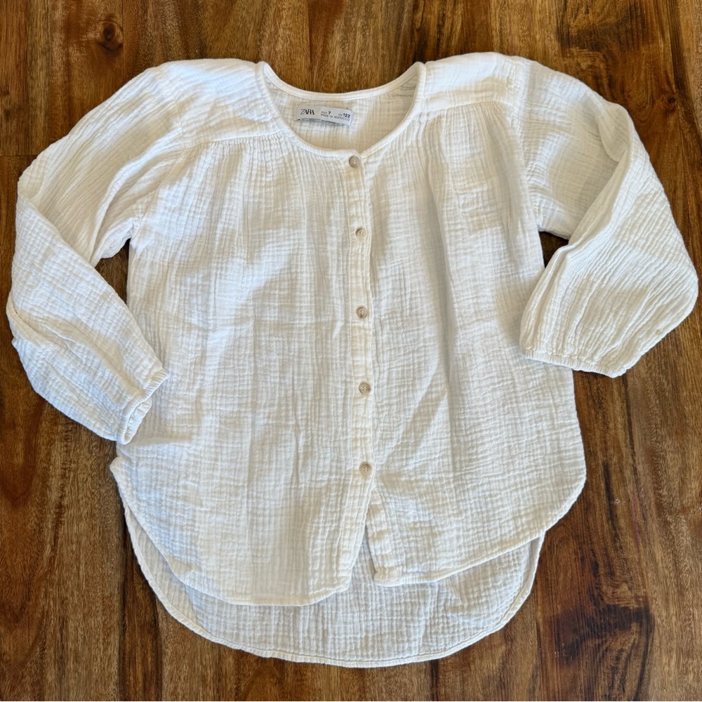 Zara Ivory Textured Top